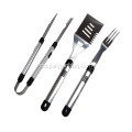 Set di utensili per barbecue da 4 pezzi in acciaio inox